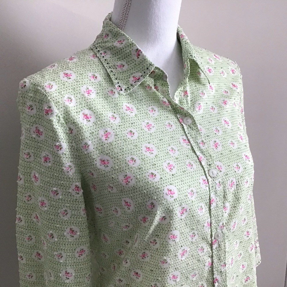 Rare Early 2000s Vintage Floral Blouse ASO Rory Gilmore in Gilmore Girls - Picture 9 of 12